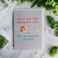 Stay off The Naughty List - Donair 5x7 Greeting Card