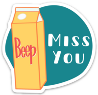 Beep Miss U Vinyl Sticker